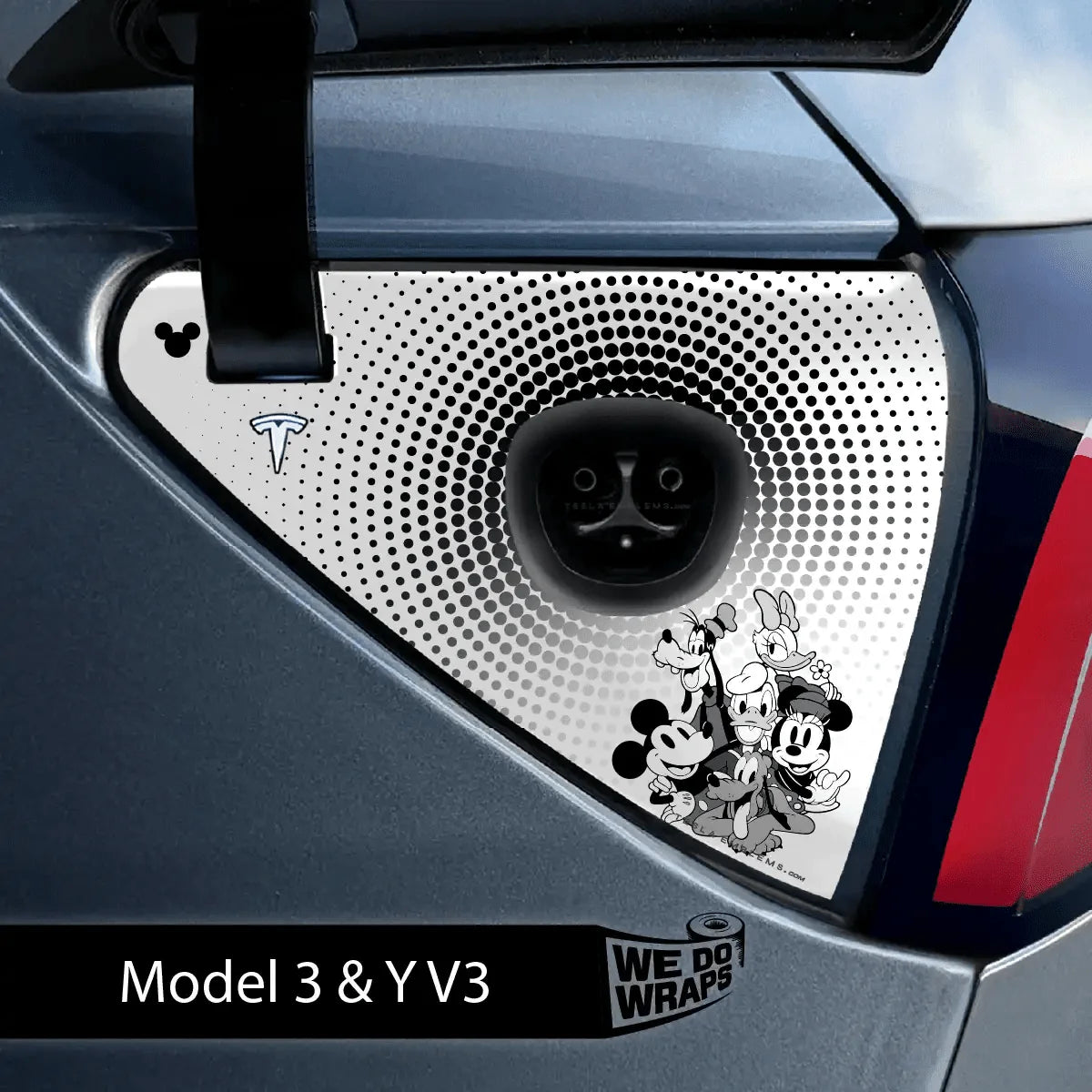 Retro Mouse Tesla Charge Port Wrap | Model 3