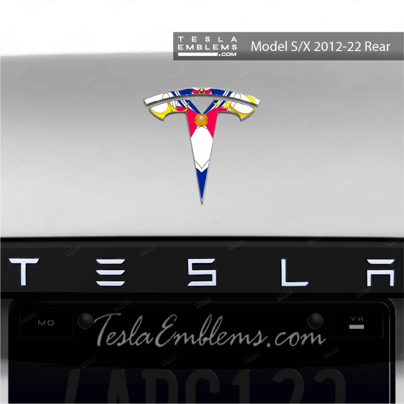 Sailor Moon Tesla Emblem Decals (Front + Back) | Model S