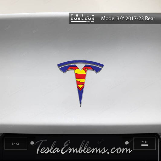 Superman Tesla Emblem Decals (Front + Back) | Model Y