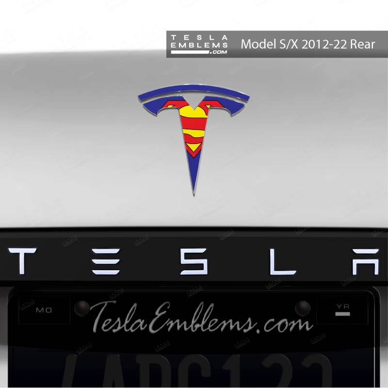 Superman Tesla Emblem Decals (Front + Back) | Model S
