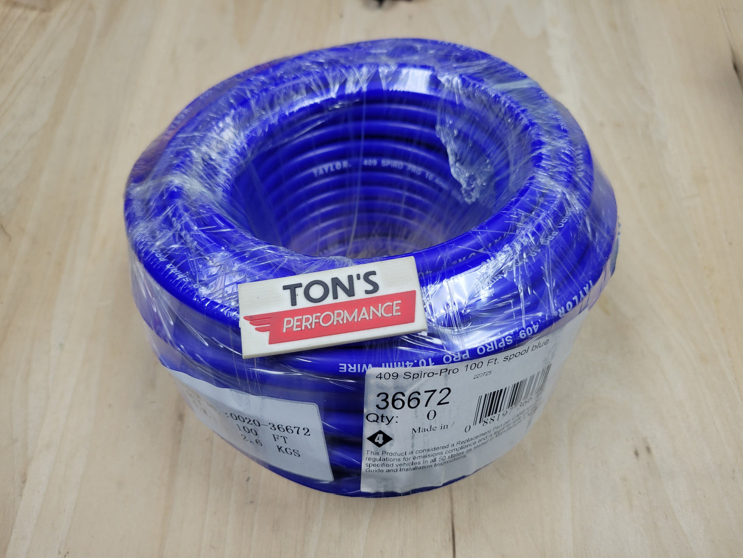 Taylor 10.4mm "409" Spiro-Pro 100% Silicone Spark Plug wire 100ft roll