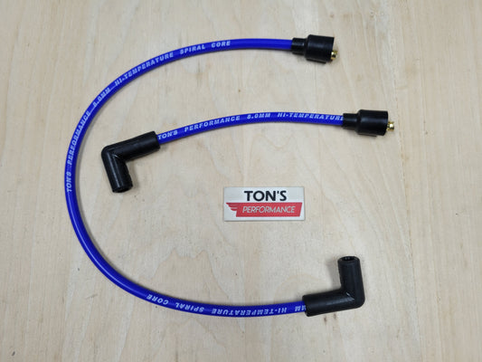 Ton's 8mm Spark Plug Wires - Harley Dyna Softail 1986 - 1998 / PAIR OF REPLACEMENT OEM LENGTH WIRES