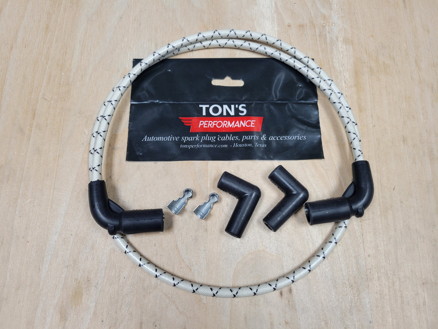 Universal 48" 8mm Suppression Core Cloth Braided Spark Plug Wire kit - Harley Motorcycle (07+)