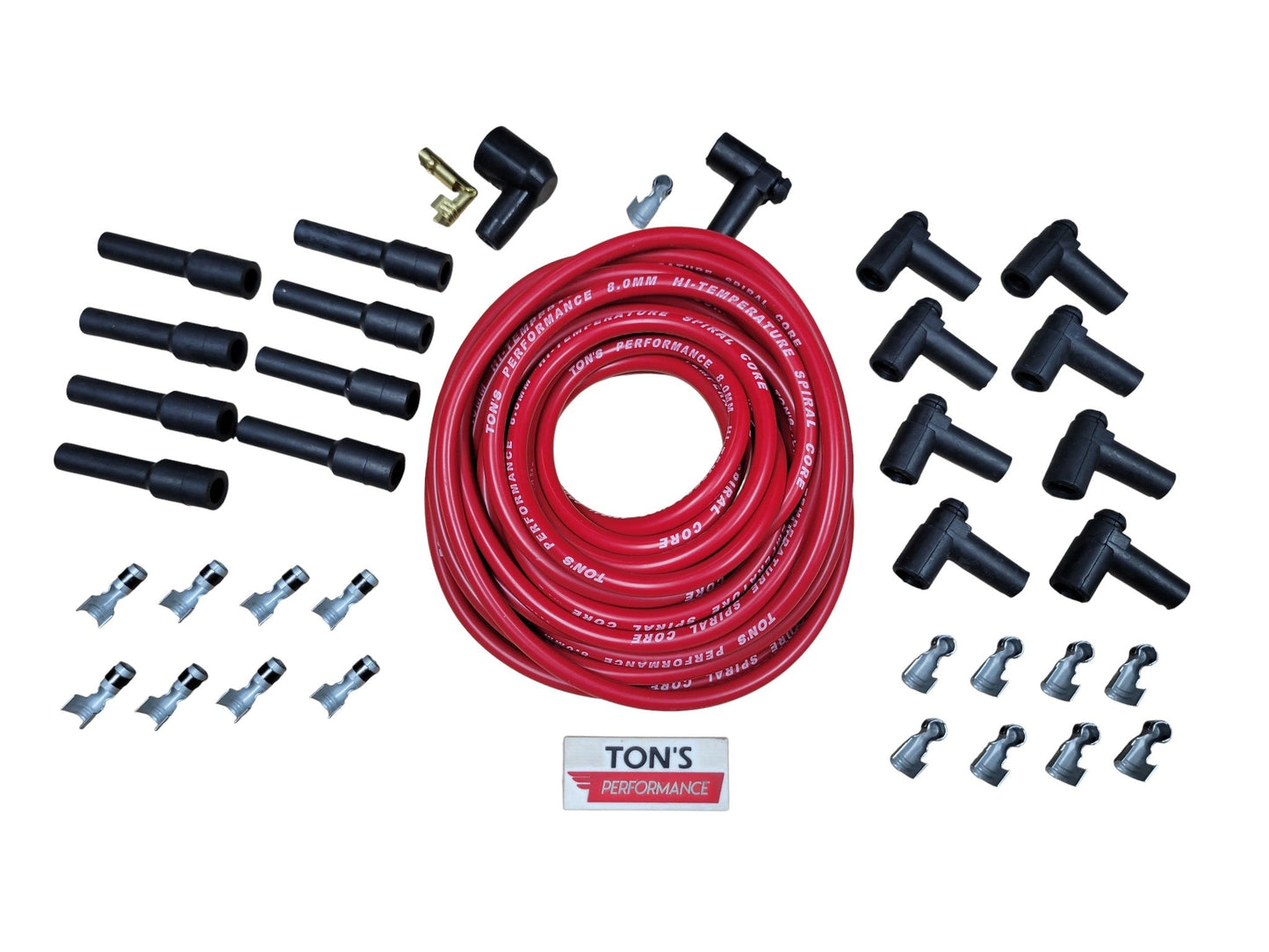 Ton's Performance Universal DIY 8mm Suppression Core Spark Plug Wire kit for V8 Points/HEI