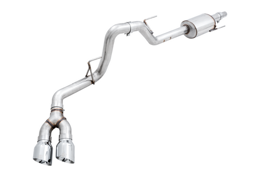 AWE Tuning 0FG Single Exit Exhaust for 15+ F-150 - 4.5" Chrome Silver Tips 3015-22066
