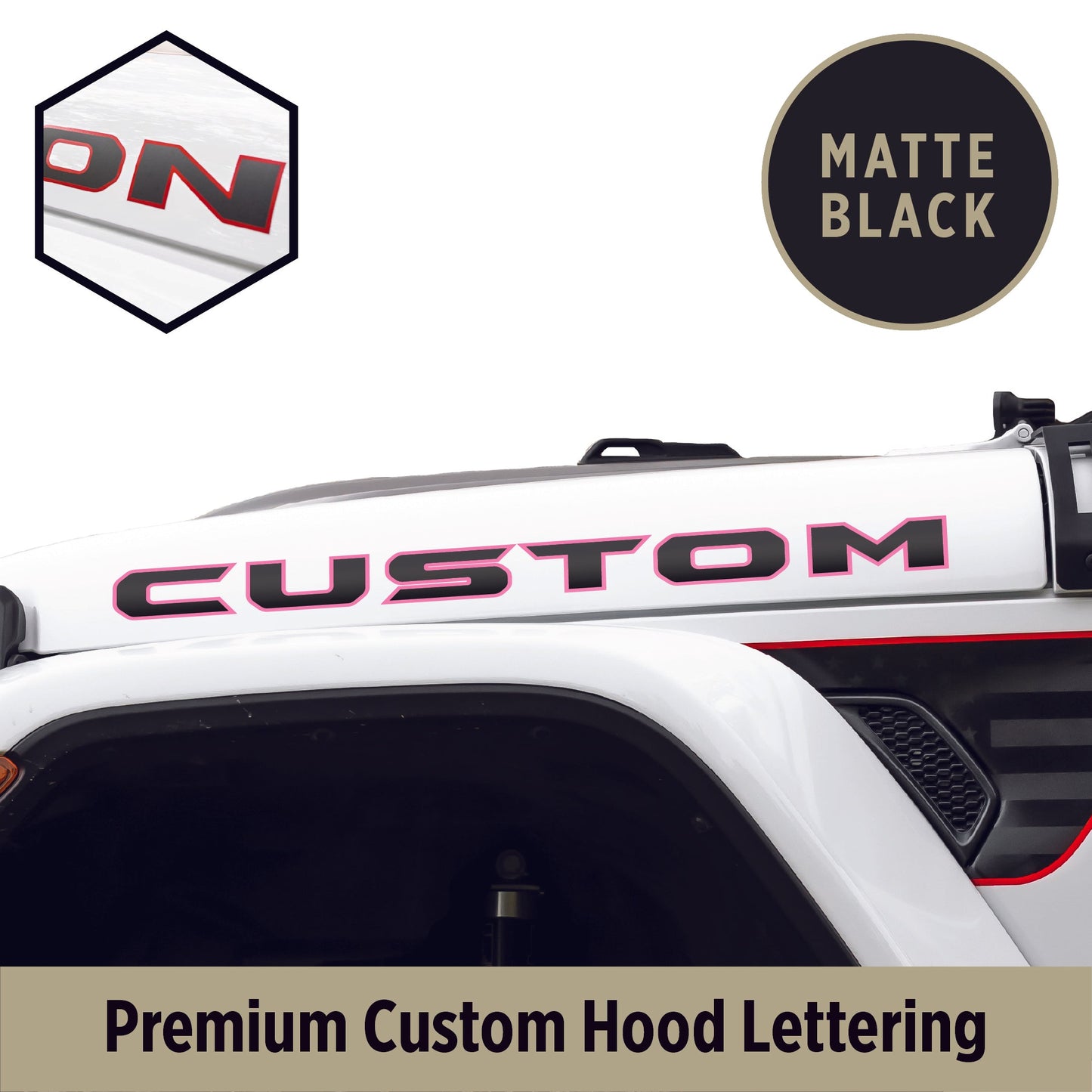Premium Hood Lettering | Set of 2