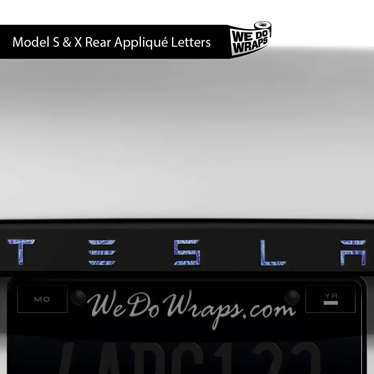 Tatau Tribal Pattern Tesla Emblem Decals (Front + Back) | Model X