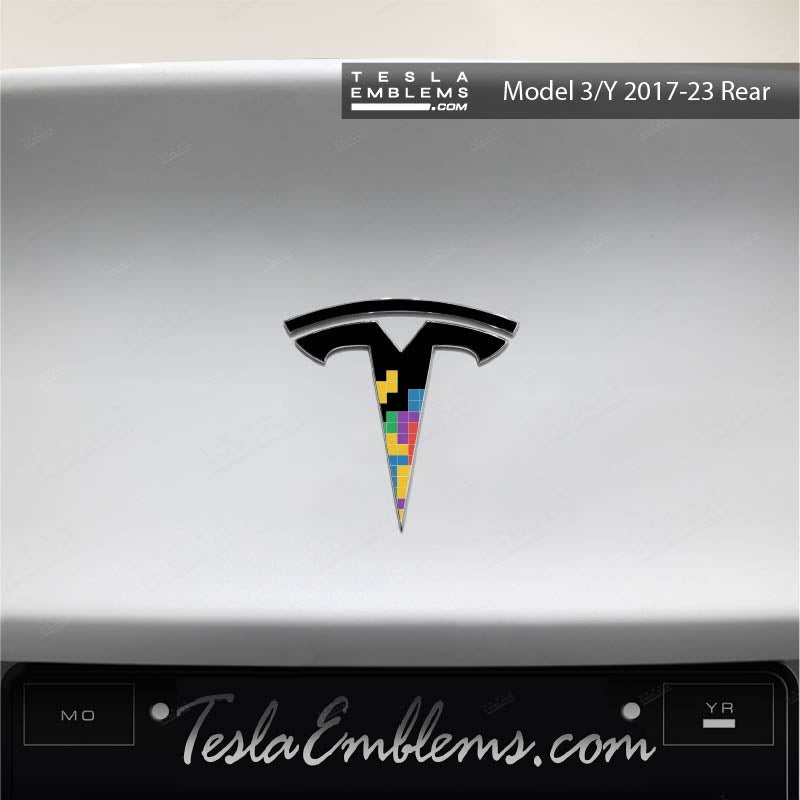 Tetris Tesla Emblem Decals (Front + Back) | Model Y