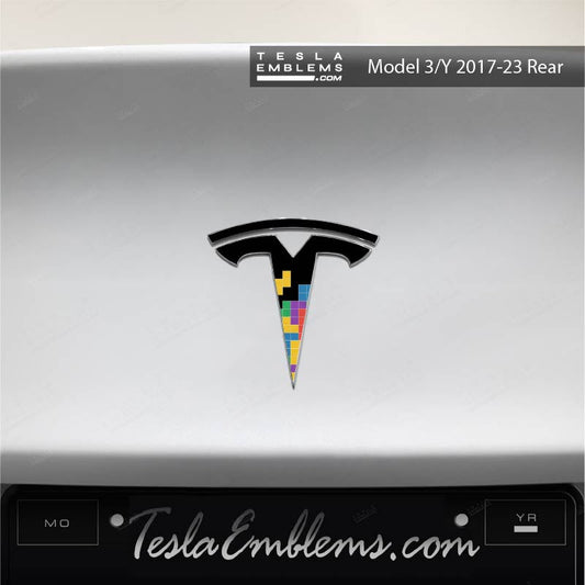 Tetris Tesla Emblem Decals (Front + Back) | Model Y