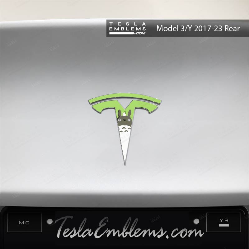 Totoro Tesla Emblem Decals (Front + Back) | Model Y