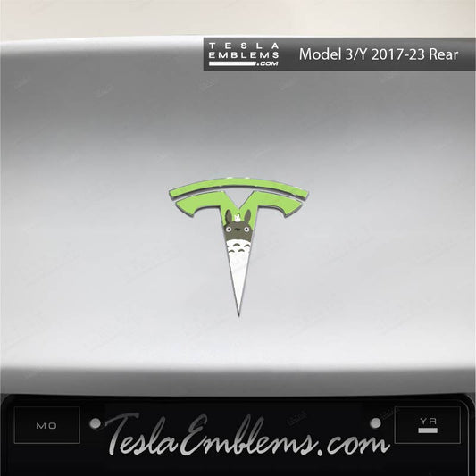 Totoro Tesla Emblem Decals (Front + Back) | Model Y