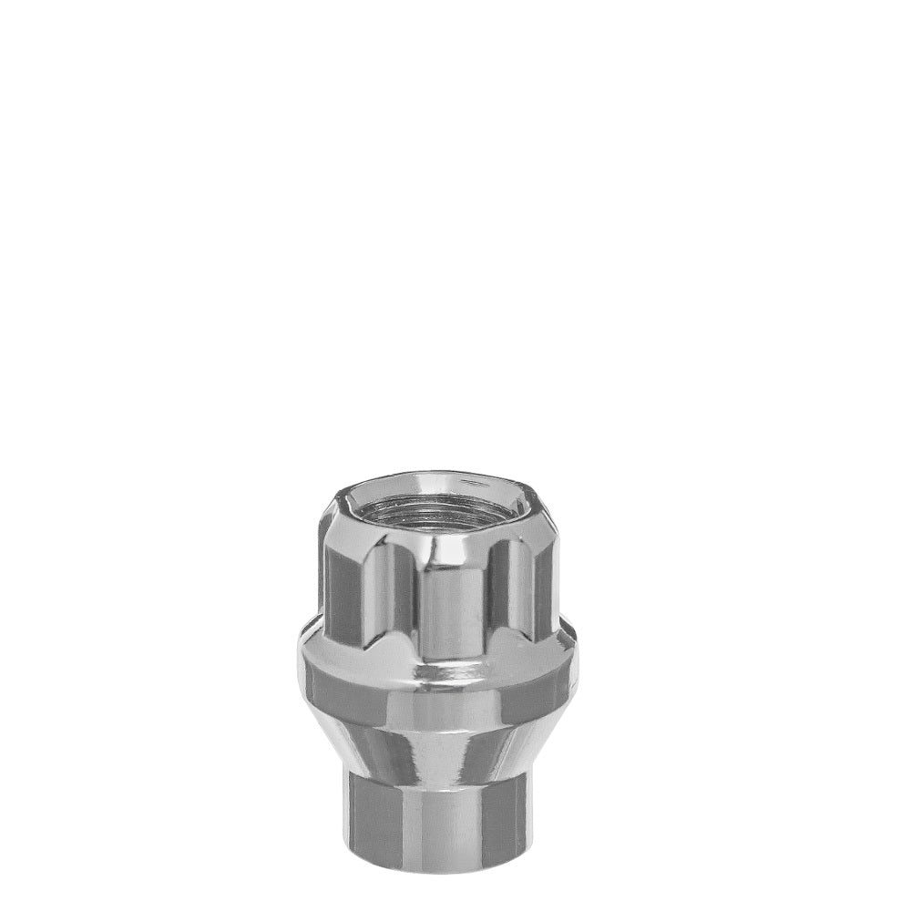 14x1.5 Bulge Acorn Car Spline Open Bulge Acorn ET Lug Nut 1.55" 0.25" Shank Chrome - West Coast Wheel Accessories W1014SEO