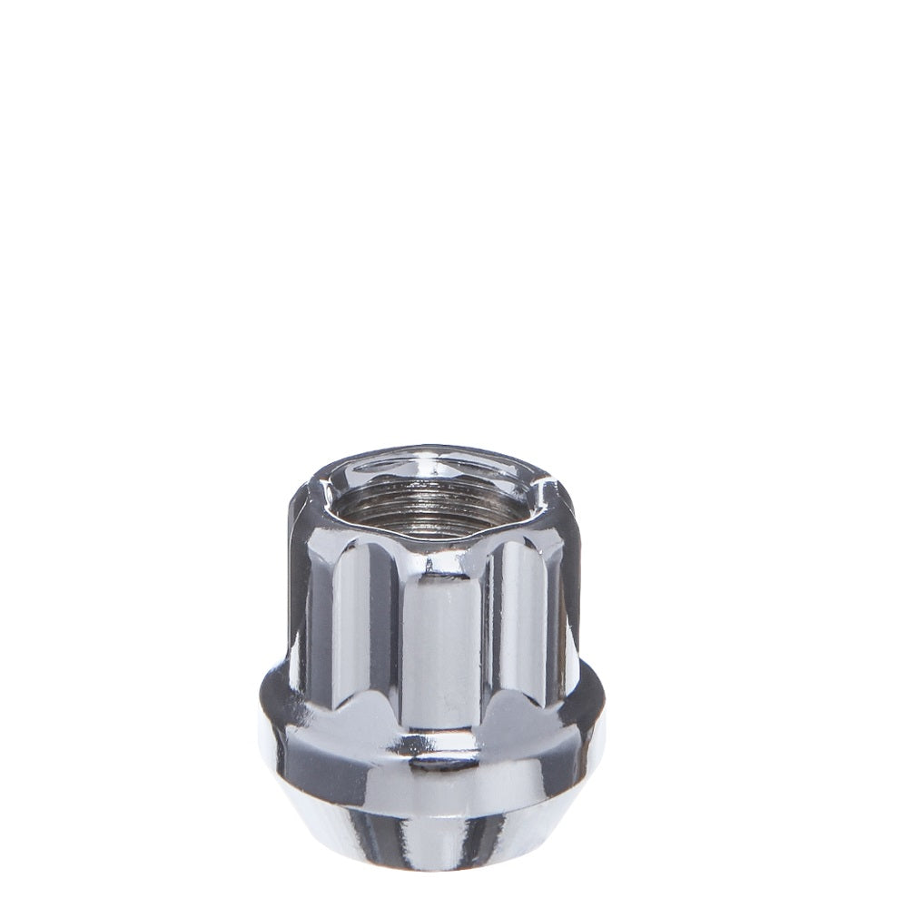 9/16" Open Bulge Acorn Spline Lug Nut 0.85" Chrome - West Coast Wheel Accessories W1916STO