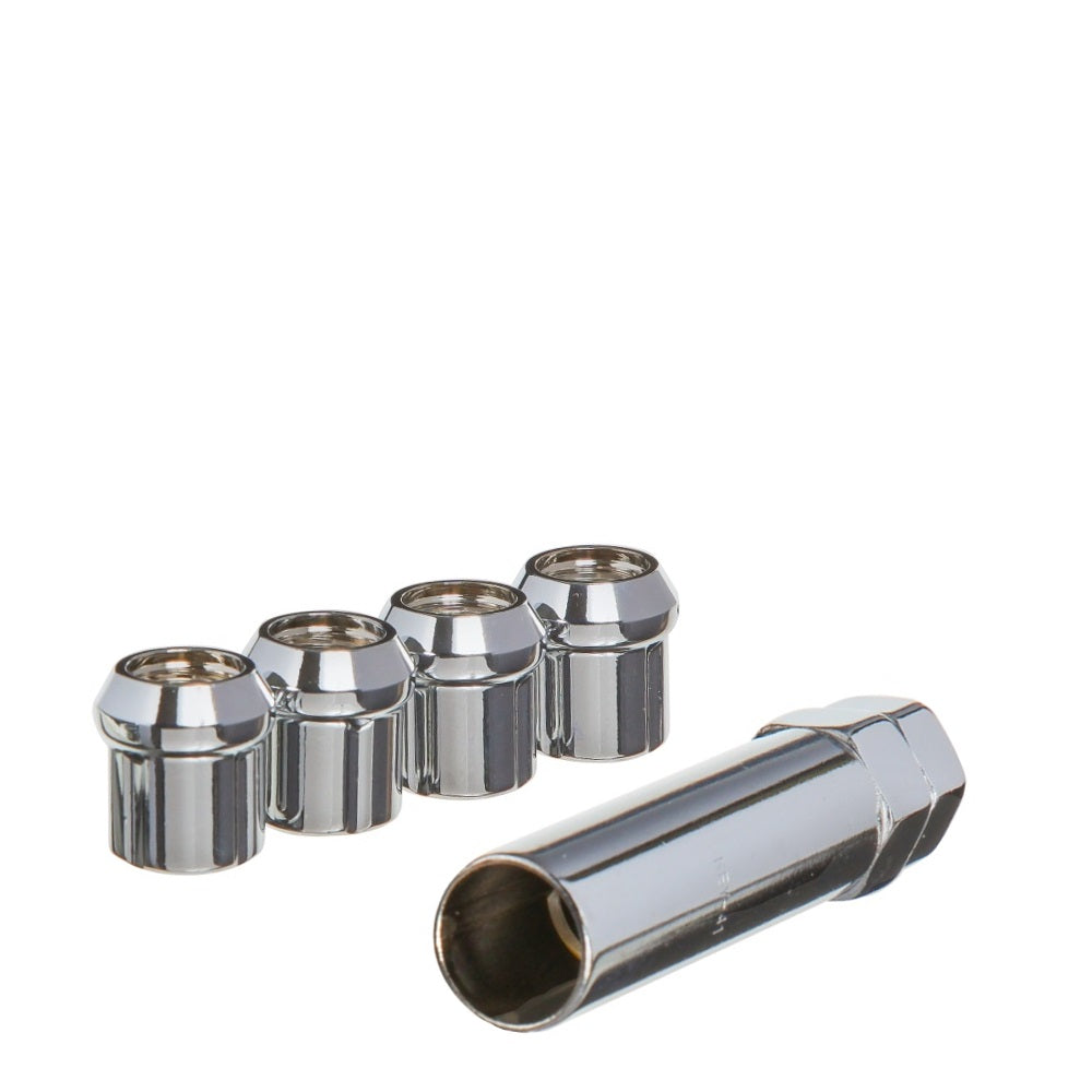 14x1.5 Open Bulge Acorn SD 0.8" Lock Set Chrome - West Coast Wheel Accessories W2014AL-SD