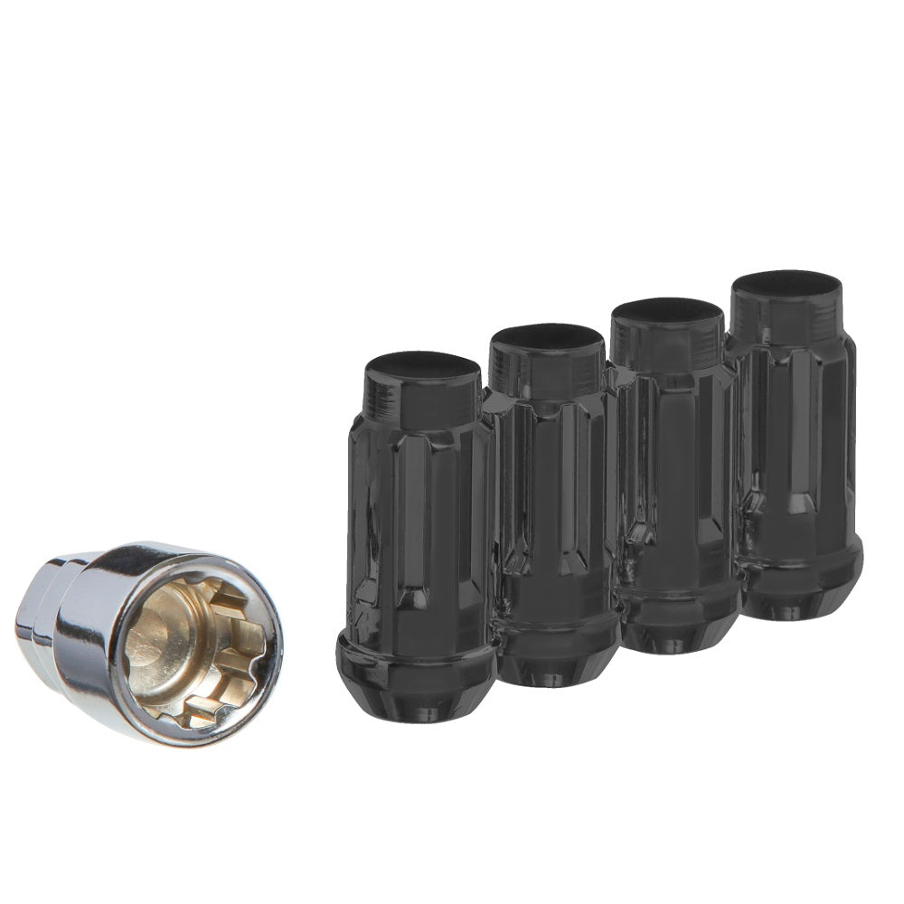 14x1.5 Bulge Acorn 1.9" Lock Set Black - West Coast Wheel Accessories W2014LMB
