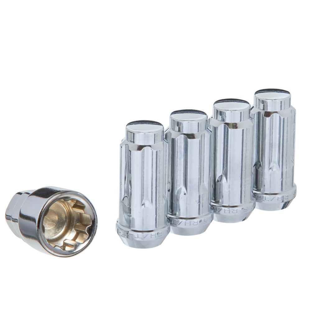 12x1.75 Bulge Acorn 1.9" Lock Set Clam Shell Chrome - West Coast Wheel Accessories W2175LM-C