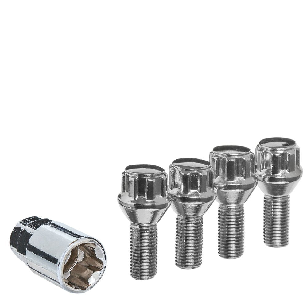 14x1.5 Conical Lug Bolt 17/19" Hex 27mm Lock Set Chrome - West Coast Wheel Accessories W2714CBL