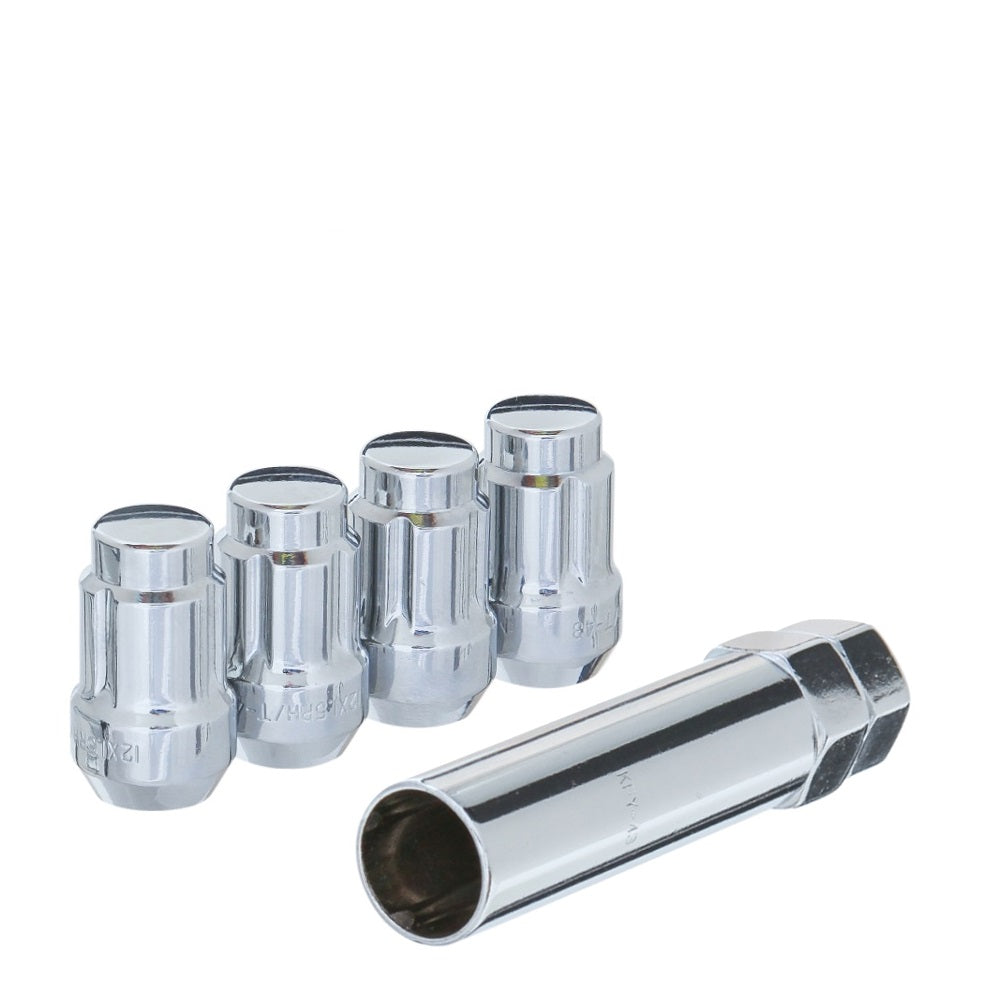 7/16" Bulge Acorn Spline SD 1.38" Lock Set Chrome - West Coast Wheel Accessories W2716L-SD