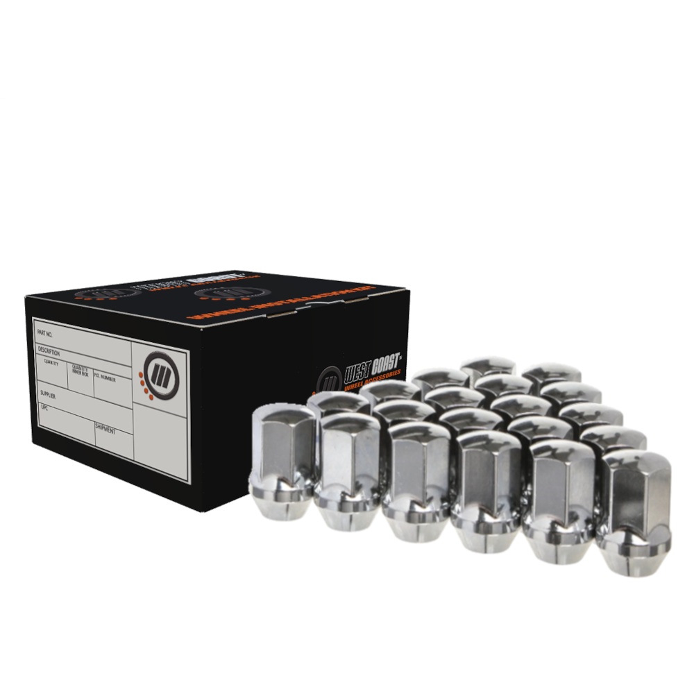 14x1.5 OE Style Lug Nut 7/8" Hex 1.78" 6 Lug Install Kit Chrome Fits Chevy GM - West Coast Wheel Accessories W56236