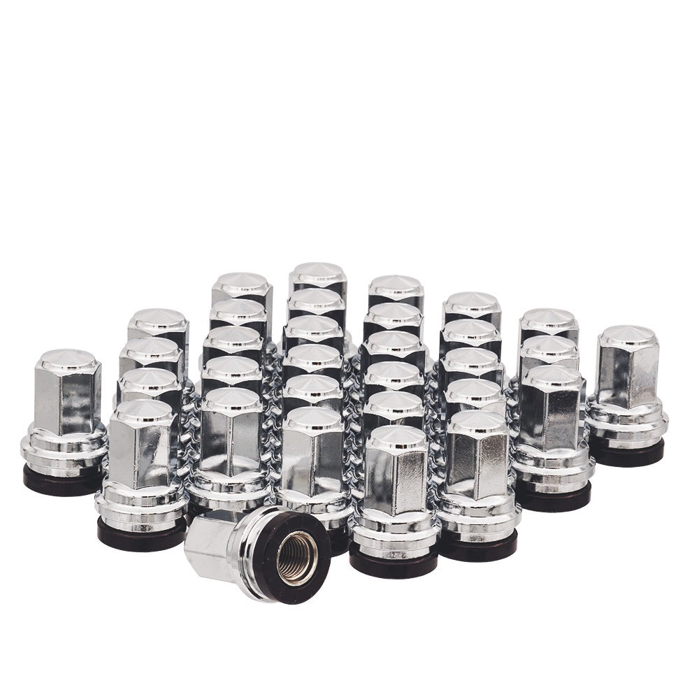 14x1.5 OE Style Lug Nuts 21mm Hex 1.97" 8 Lug Kit Chrome Fits Ford 141091 - West Coast Wheel Accessories W5860268
