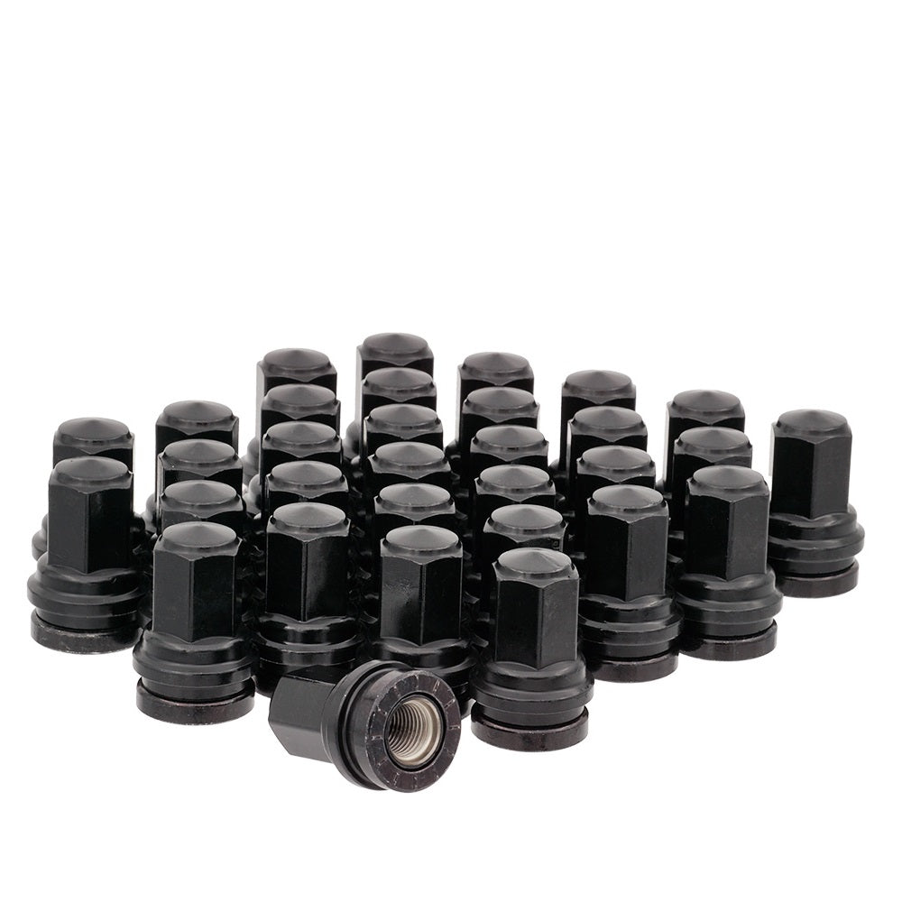 14x1.5 OE Style Lug Nuts 21mm Hex 1.97" 8 Lug Kit Black Fits Ford 141087 - West Coast Wheel Accessories W5860268B