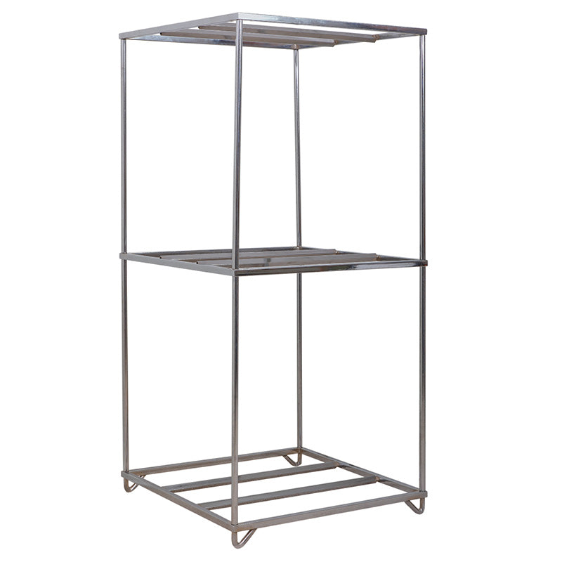 24 2 Tier Chrome Rack 76 x 76 x 17.5 cm - West Coast Wheel Accessories W999812C