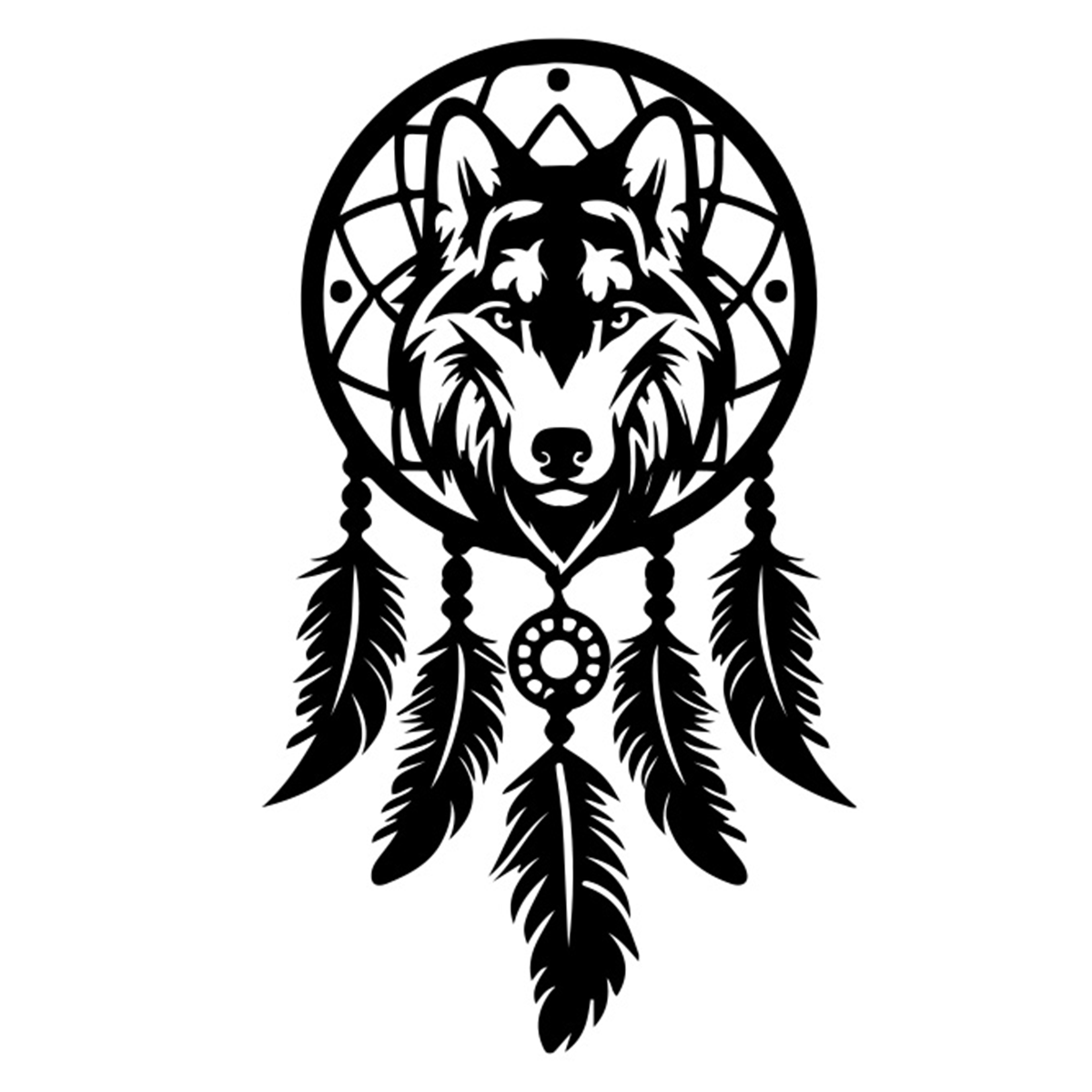 Dream Catcher Wolf Hood Graphic