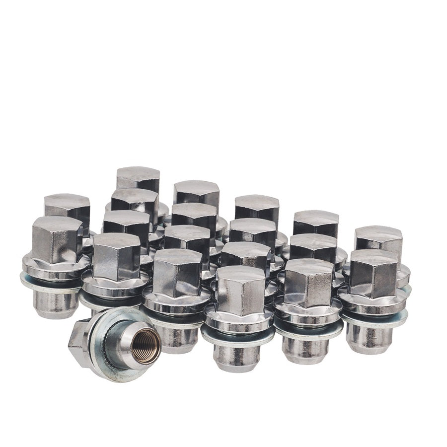 14x1.5 OE Style Lug Nuts 22mm Hex 1.83" 0.77" Shank 5 Lug Install Kit Chrome - West Coast Wheel Accessories WT556014RM