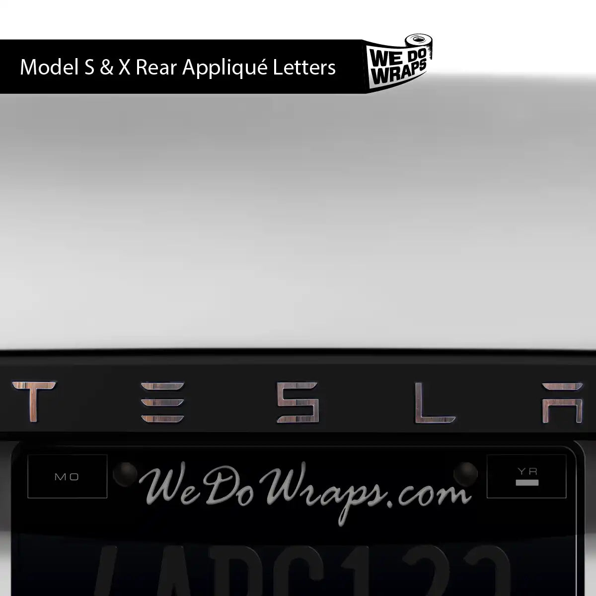 Wood Grain Tesla Emblem Decals (Front + Back) | Model X