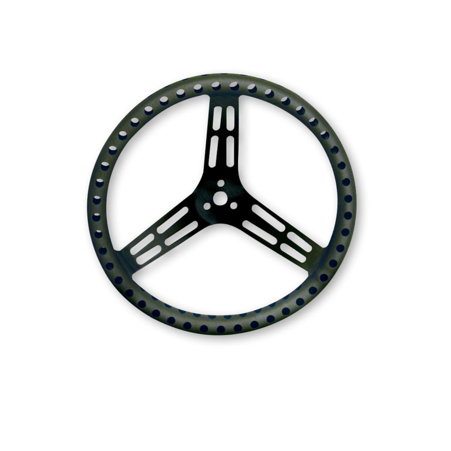 Longacre 15" Uncoated Black Aluminum - DRILLED - Dished 52-56838