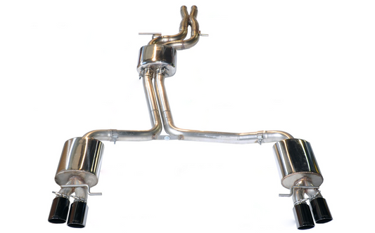 AWE Tuning Touring Edition Exhaust System for B8/8.5 S5 Cabrio (Exhaust Resonated Downpipes) - Chrome Silver Tips 3415-42014