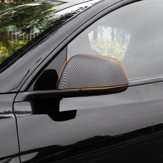 ABS Mirror Covers for Model 3/Y | 4 Finishes | 3M Tape | Scratch Protection | 3 Versions