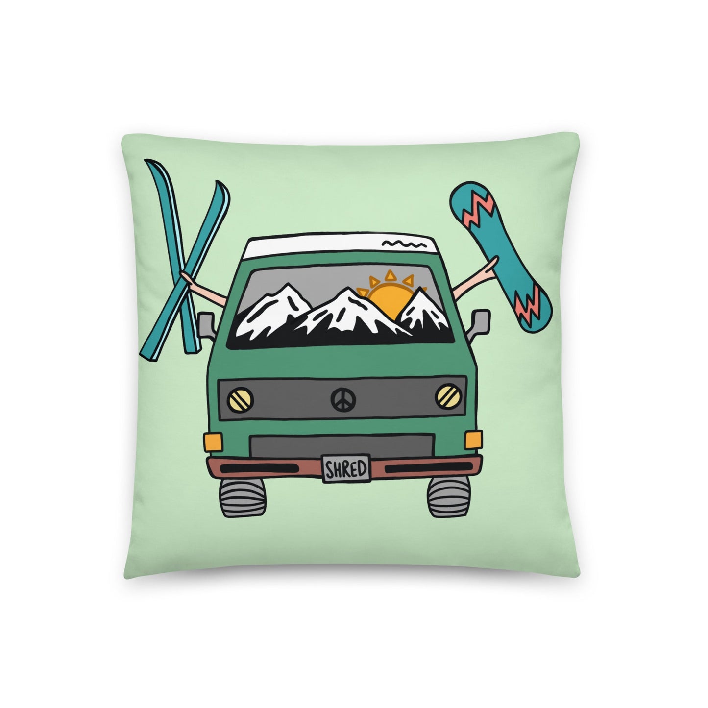 Shred Van Throw Pillow