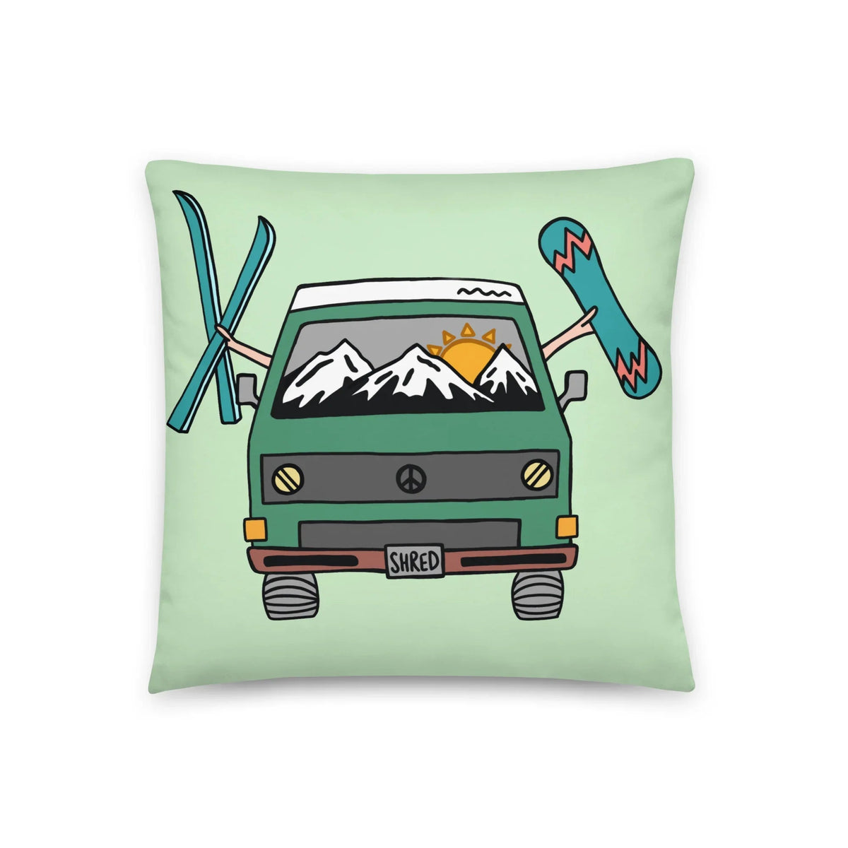 Shred Van Throw Pillow