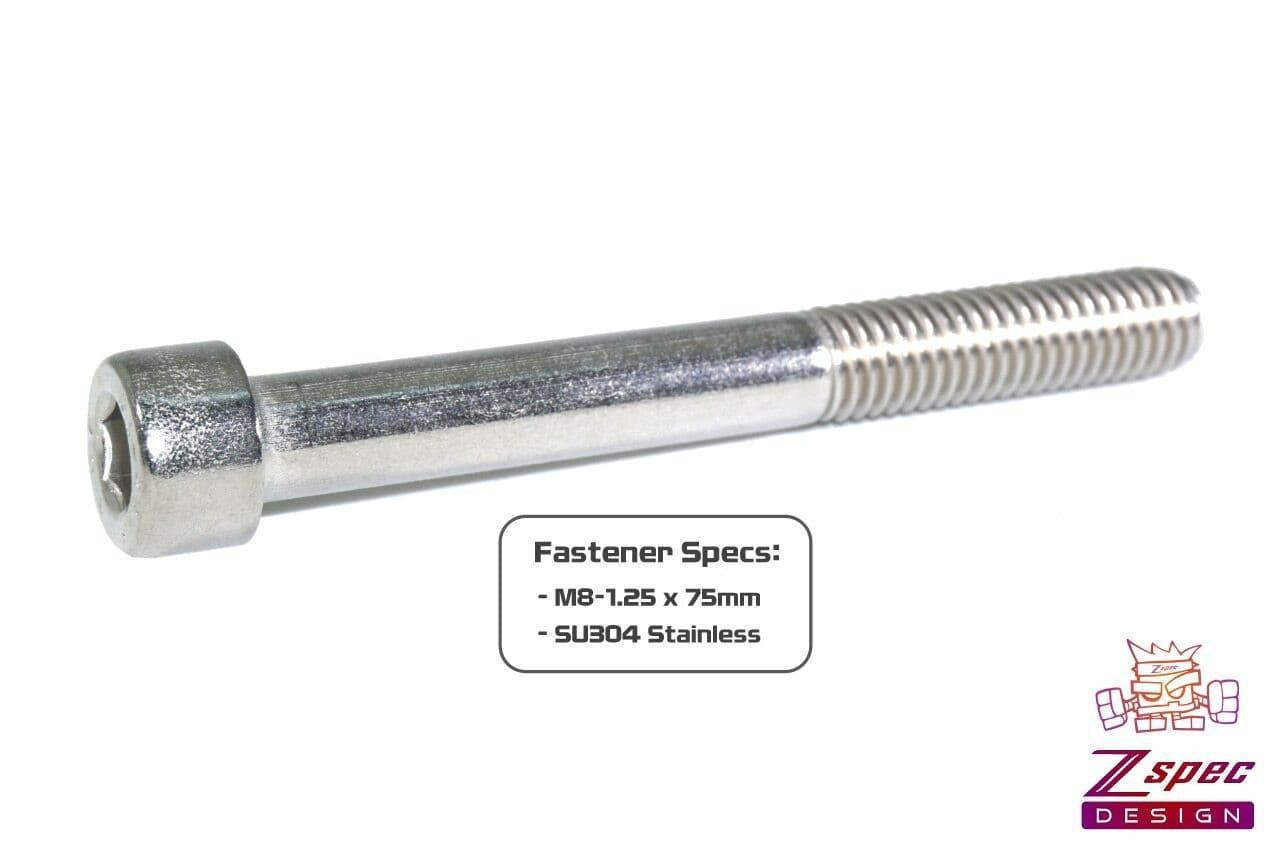 ZSPEC M8-1.25x75mm Socket-Cap SHSC Fasteners, Stainless, 10-Pack