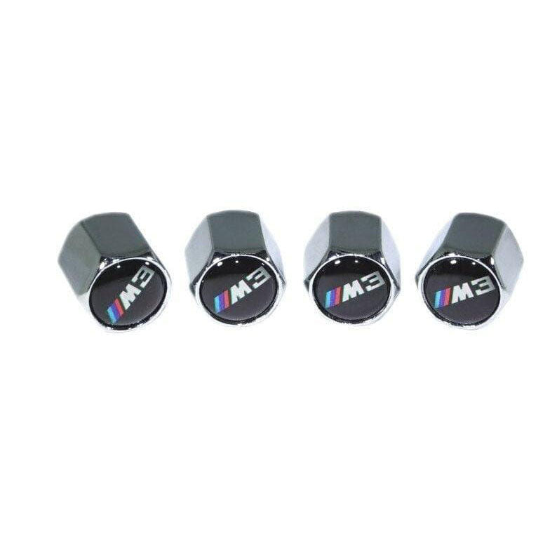 Chrome Valve Stem Tire Caps, Style: BMW M3