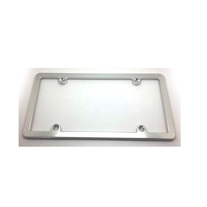 Billet Aluminum License Plate Frame Slim Silver