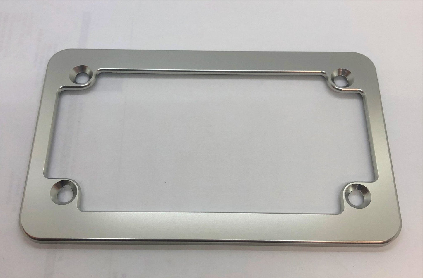 Billet Aluminum Motorcycle License Plate Frame Slim Clear Anodized
