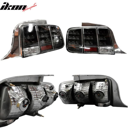 2005-2009Â Ford Mustang 3C Black LED Tail Lights Sequential Turn Signal