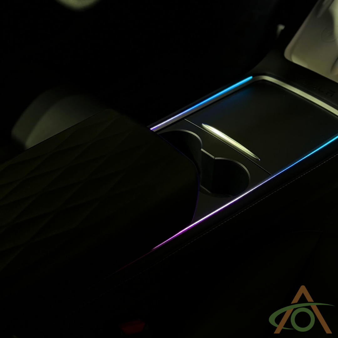 Full Color Animated Center Console LED Ambient Light Strips for Tesla Model 3/Y