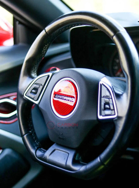 Camaro 2016-2024 Carbon Fiber Steering Wheel Airbag Center Overlay