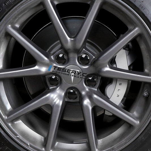 Wheel Center Cap Kit with Puller for Model 3/Y/S/X | 4 Hub Caps + 20 Lug Nut Covers