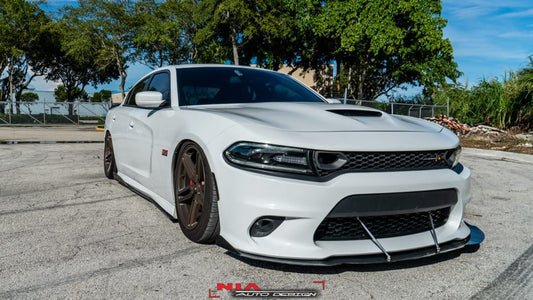 Dodge Charger Scat Pack hellcat rtNIA Sleek Front Splitter Lip Body Kit 2015 2016 2017 2018 2019 ground effects