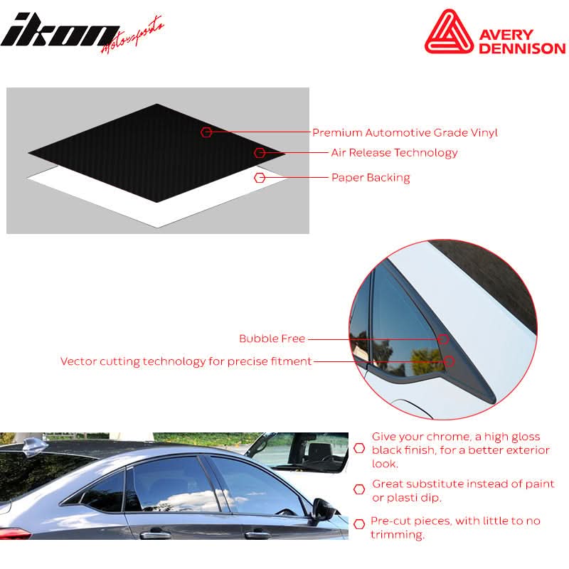 2018-2022 Honda Accord White Window Trim Chrome Delete Vinyl Kit