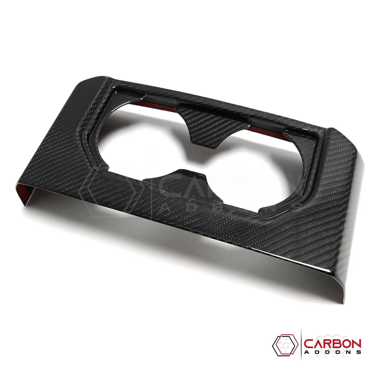 Real Carbon Fiber Rear Seat Cup Holder Cover For F150 2015-2020