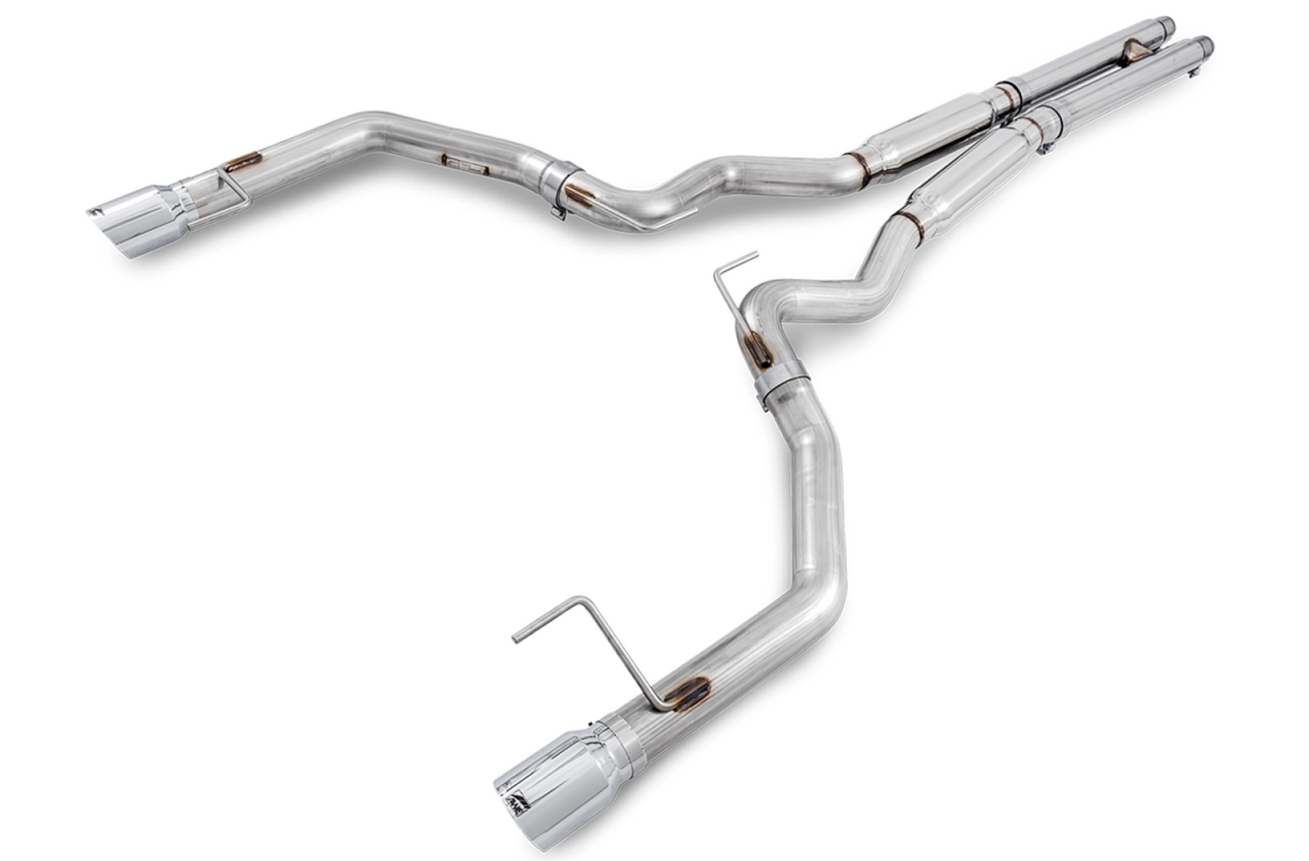 AWE Tuning Track Edition Cat-back Exhaust for S550 Mustang GT - Chrome Silver Tips 3020-32028