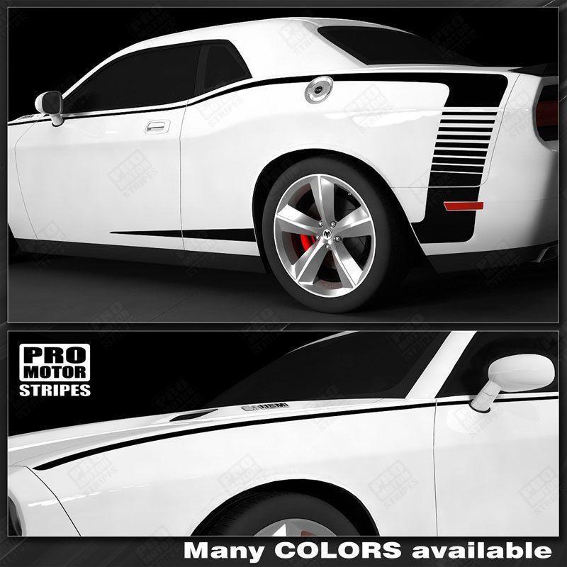 Dodge Challenger 2008-2023 Extended Side C-Stripes Strobe Decals