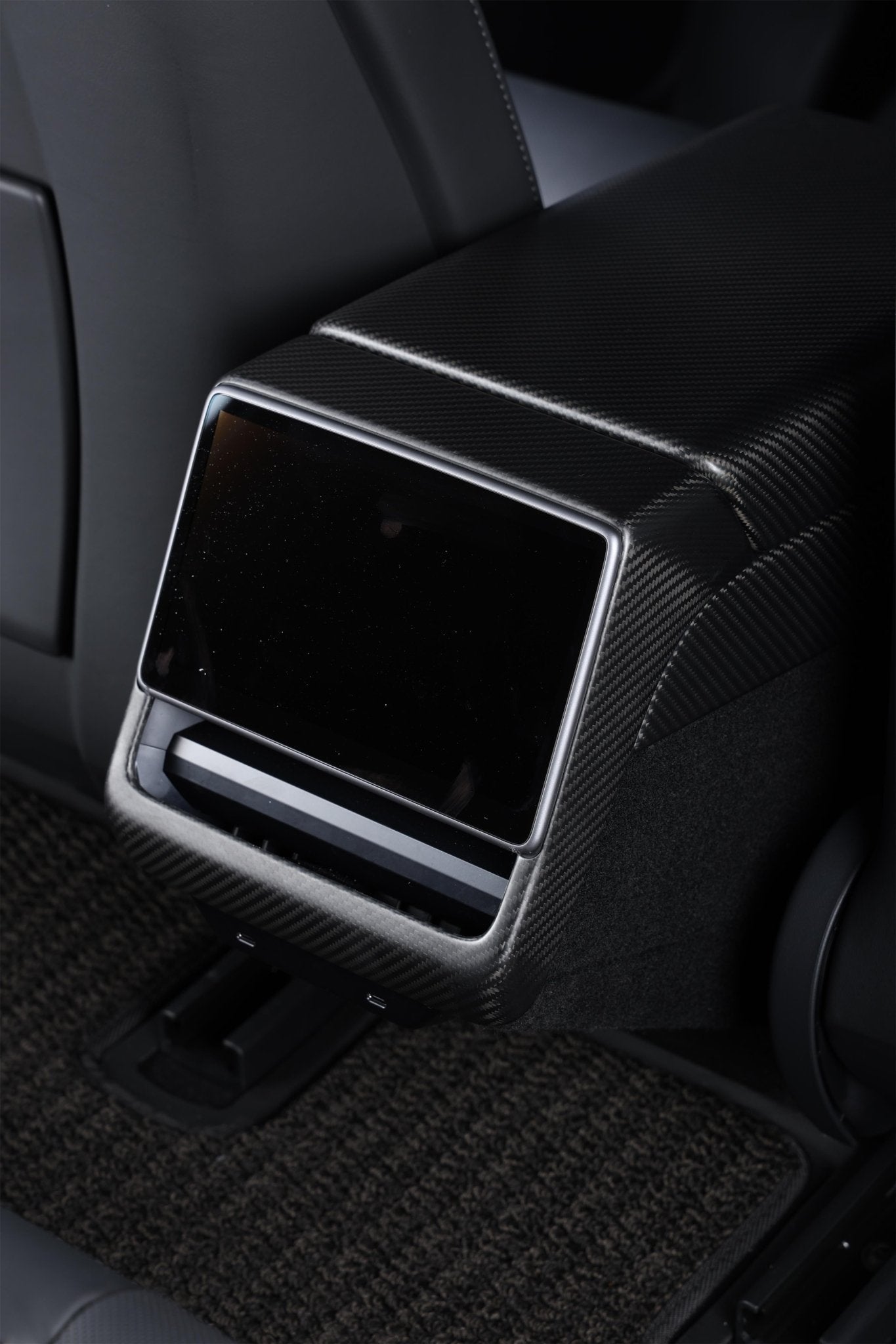 Dry Carbon Fiber Rear Display Frame for Tesla Model 3 Highland (Matte)