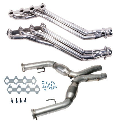 BBK 05-10 Ford Mustang GT 1 5/8 Long Tube Headers w/High Flow Catted X-Pipe (Silver Ceramic) 16413