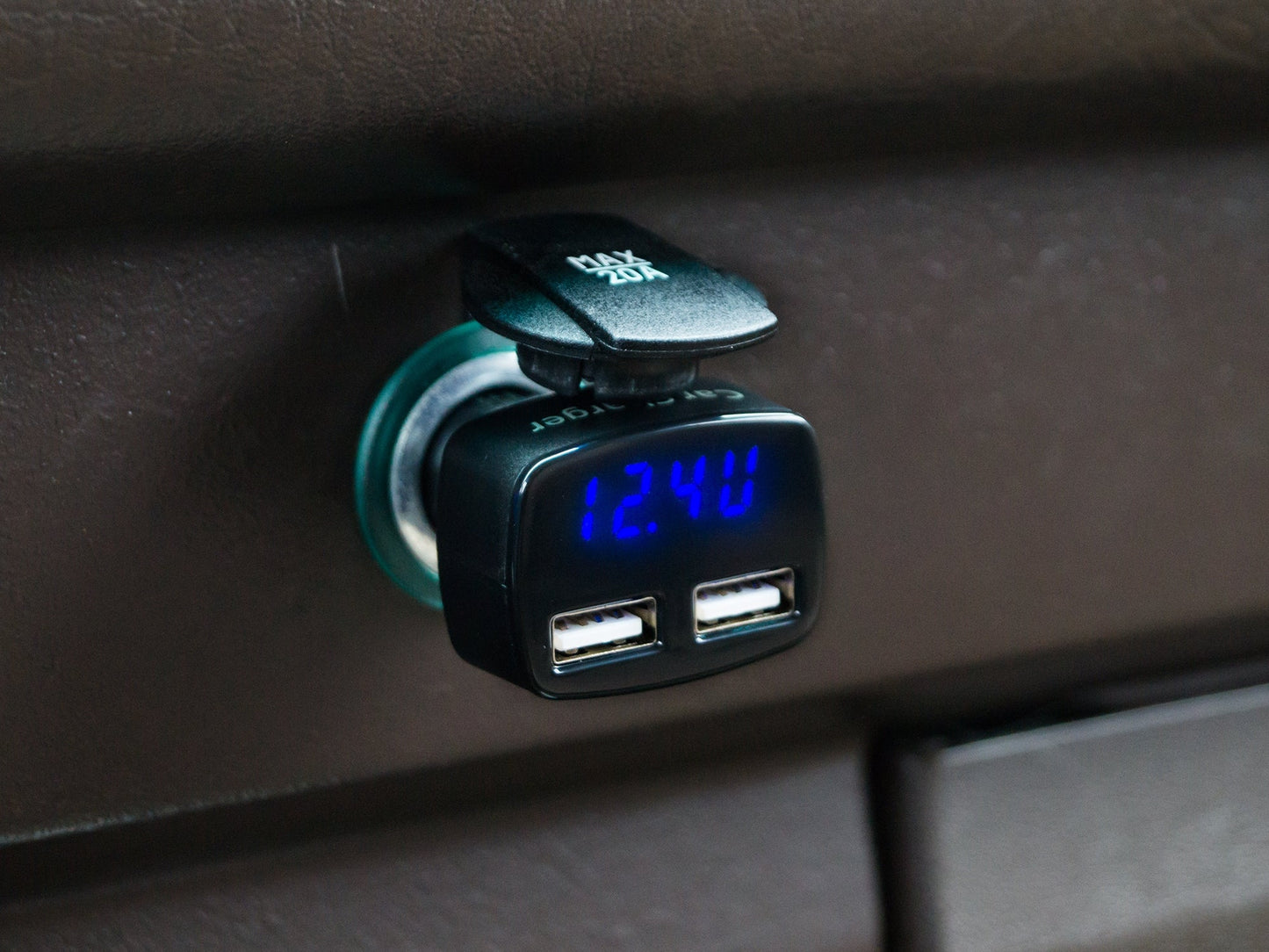 4-In-1 Dual USB Car Charger w/Digital Display